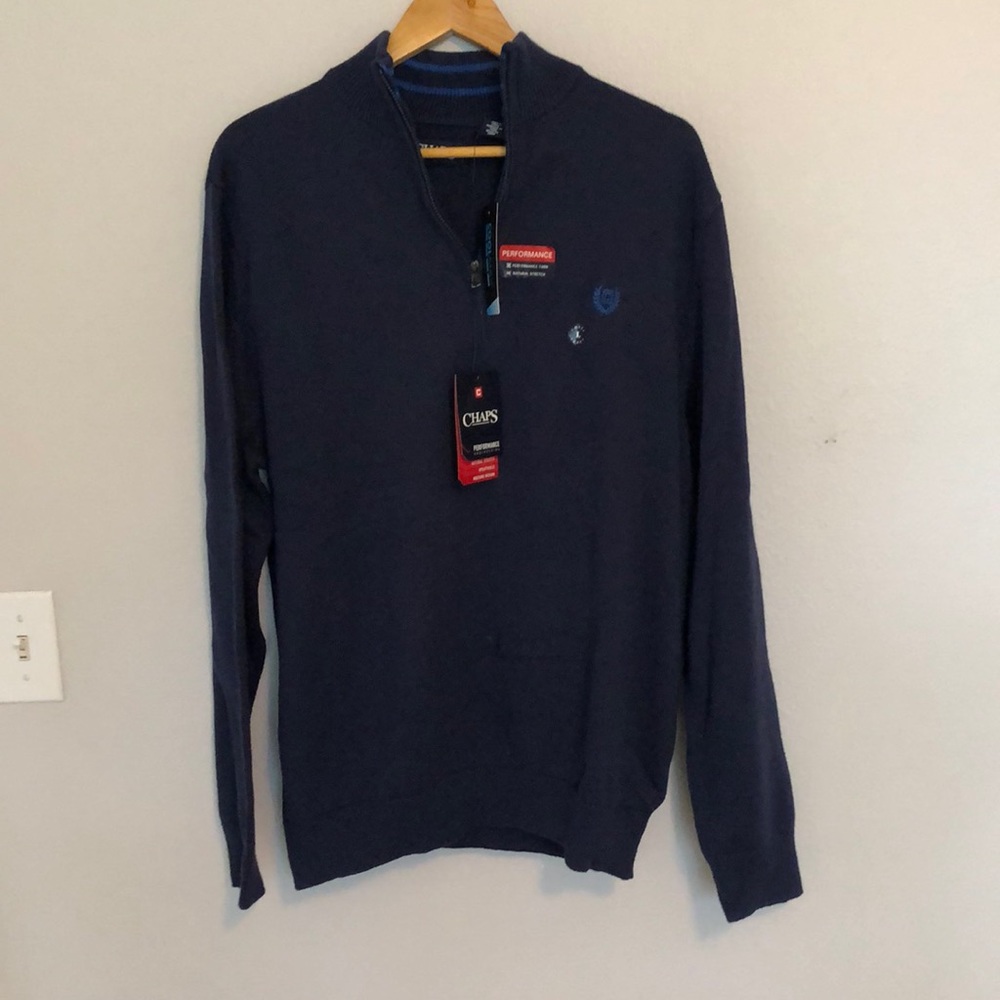 Navy quarter zip sweater